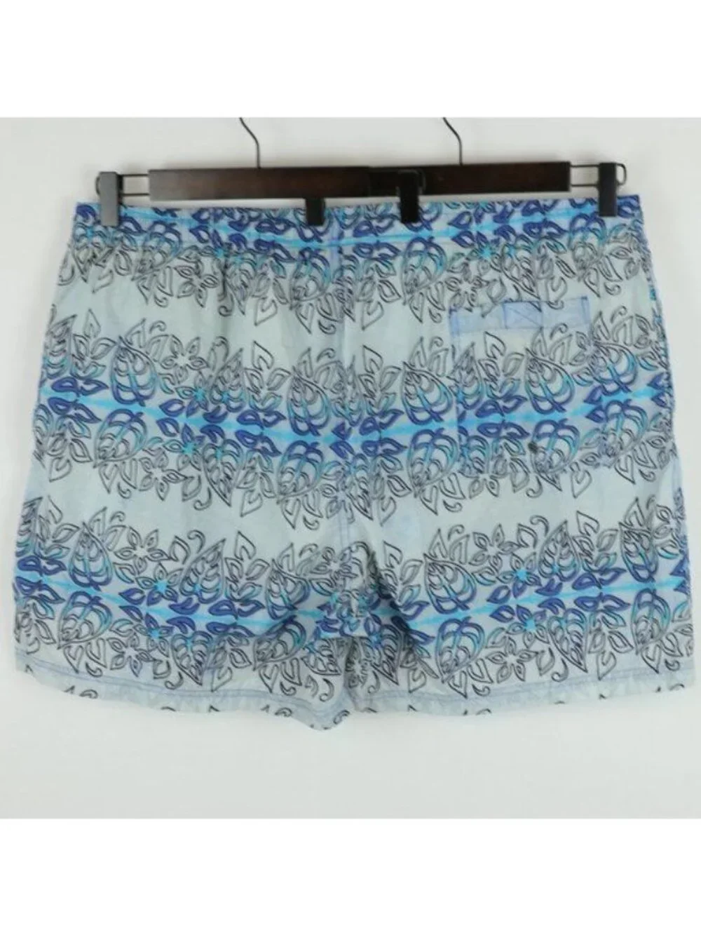 Sand And Sun Men's Extra Large Blue Ombre Tropical Leaf Quick Dry Swim Trunks